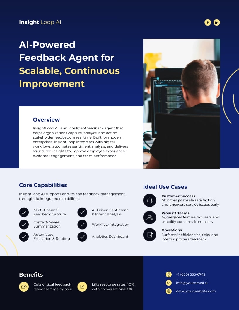 Feedback AI Agent One Pager Template