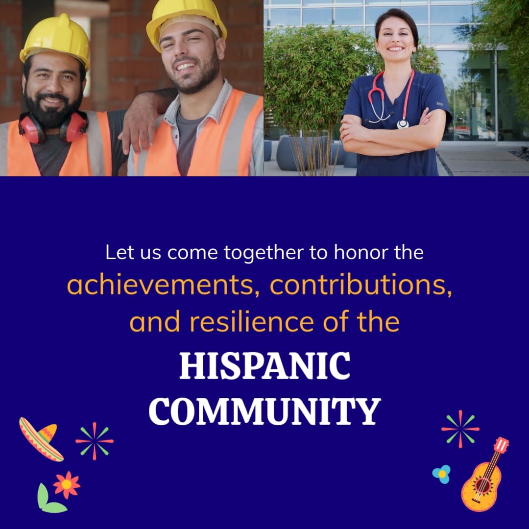 Festive Hispanic Heritage Month Greeting Card Square Template