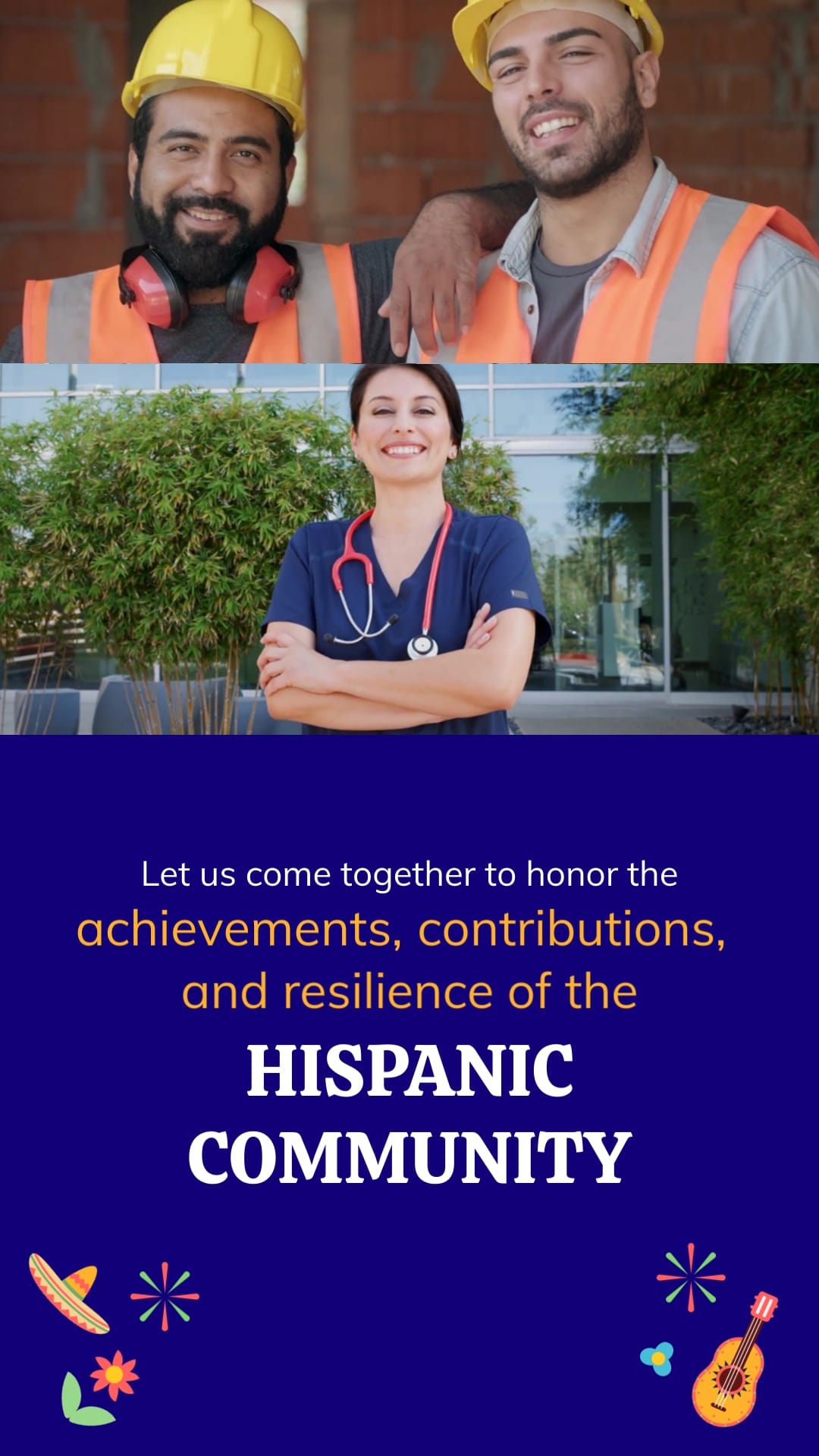 Festive Hispanic Heritage Month Greeting Card Vertical Template