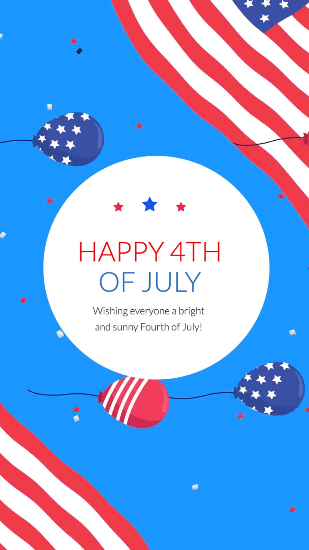 Festive Independence Day Greeting Card Vertical Template