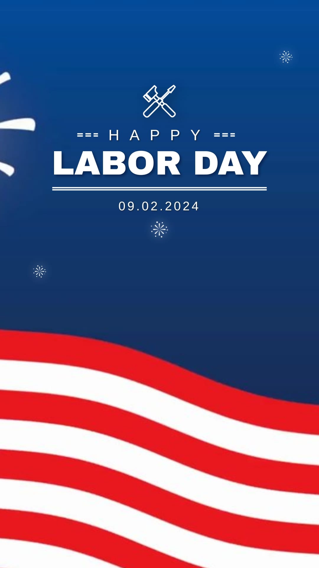 Festive Labor Day Greeting Card Vertical Template