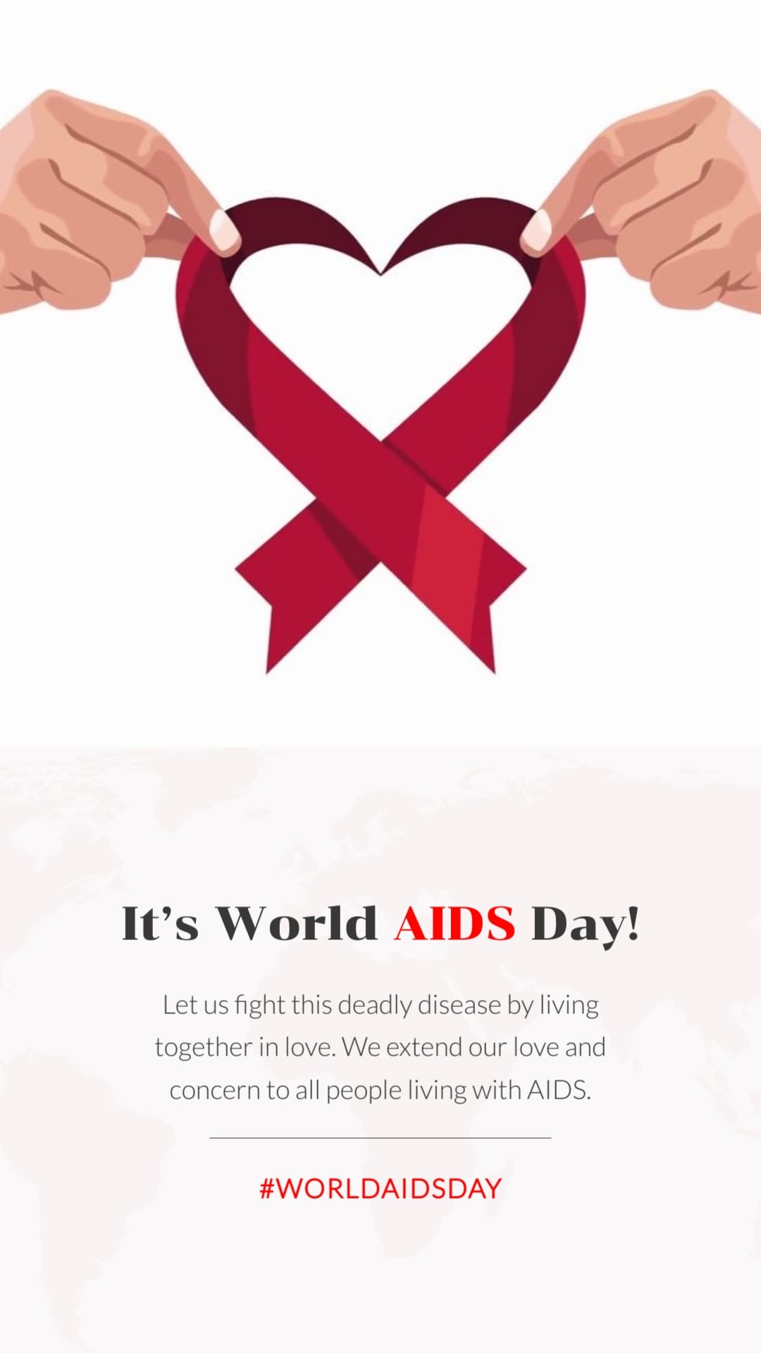 Fight Stigmatization World AIDS Day Greeting Card Vertical Template