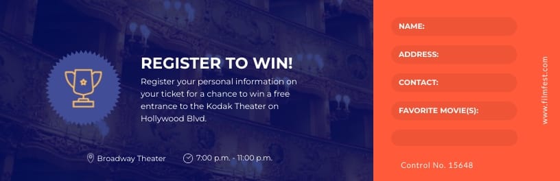 Film Festival Ticket Template - Slide 2 Film Festival Ticket Template - Slide 2