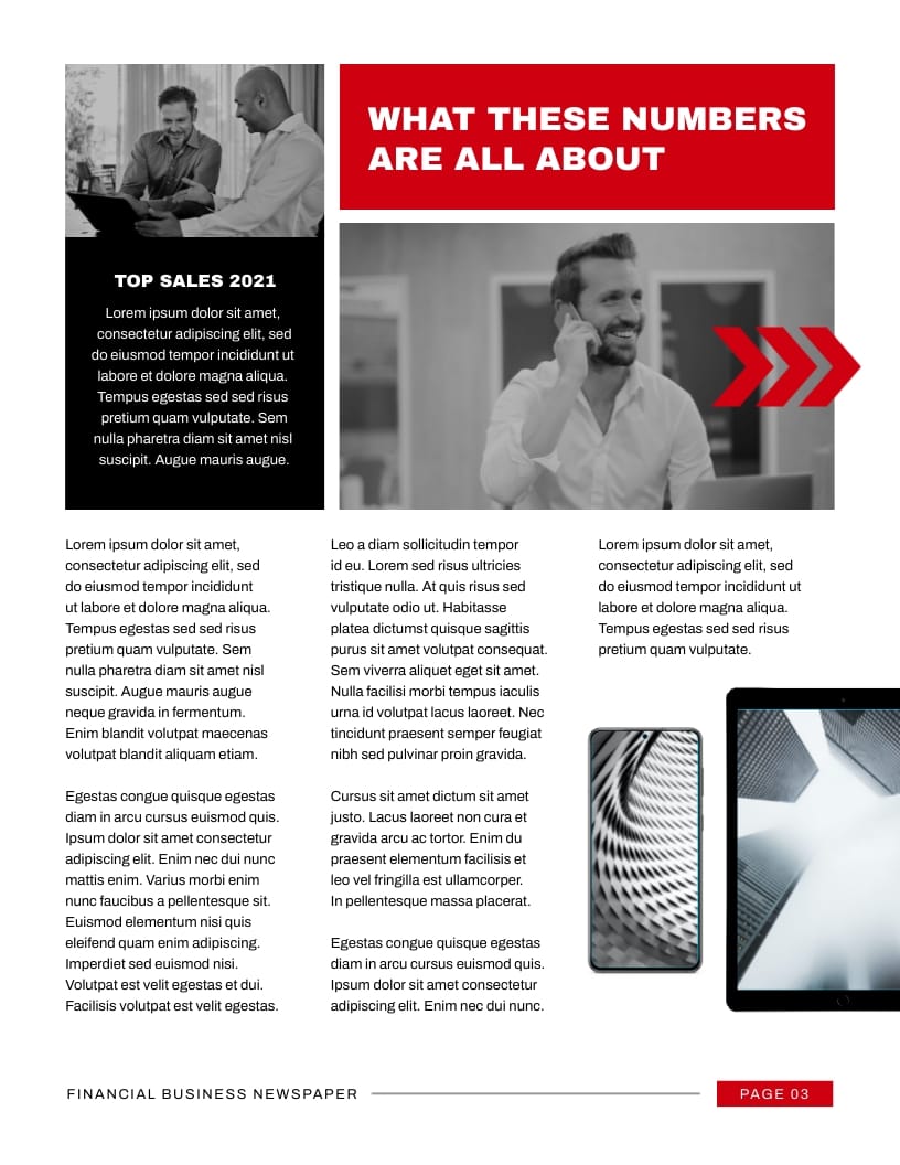 Finance Newspaper Template - Slide 3 Finance Newspaper Template - Slide 3