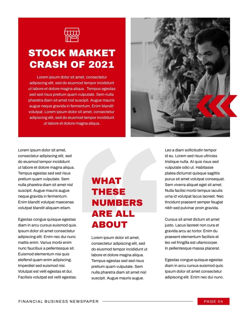 Finance Newspaper Template - Slide 4 Finance Newspaper Template - Slide 4