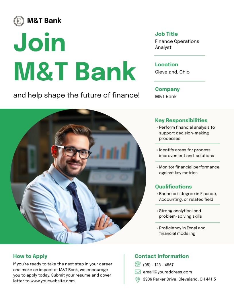 Finance Operations Analyst Job Advertisement Template