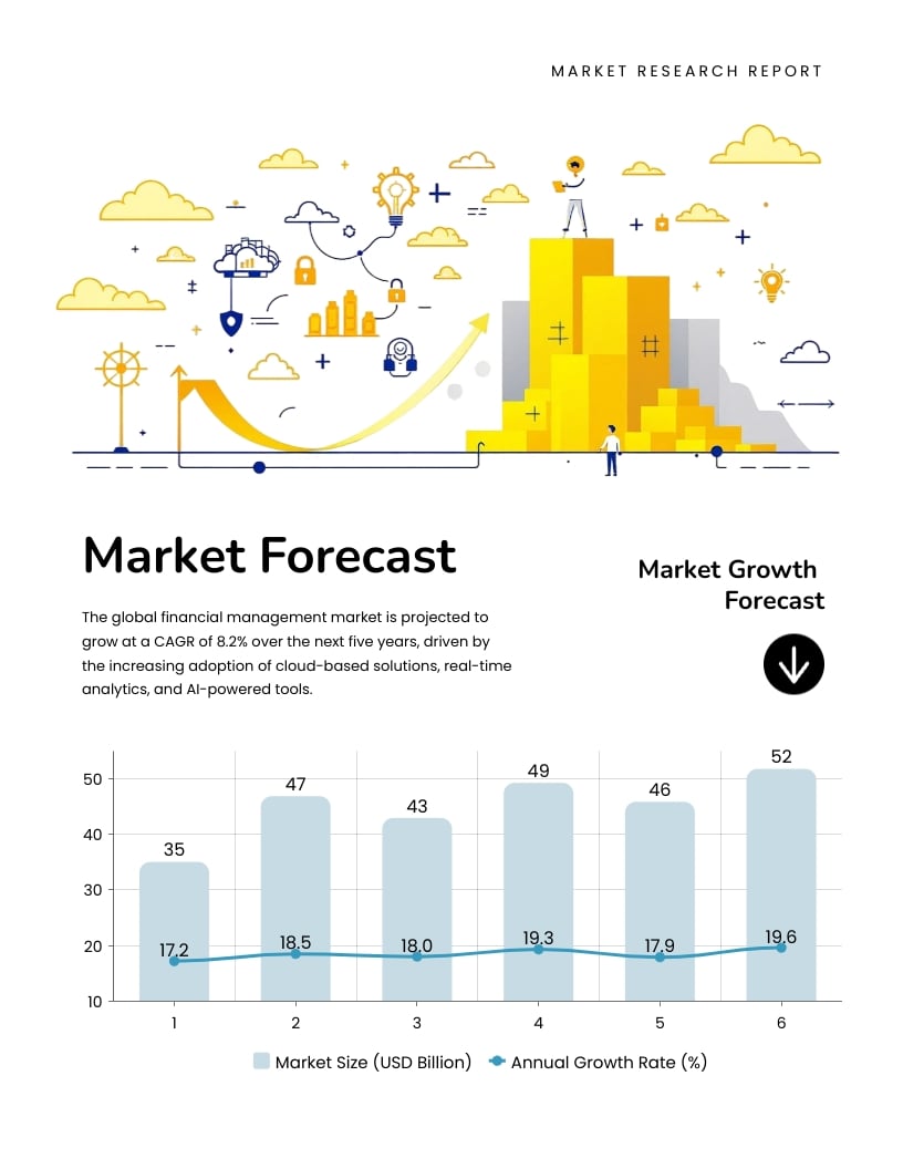 Financial Management Market Research Report Template | Visme