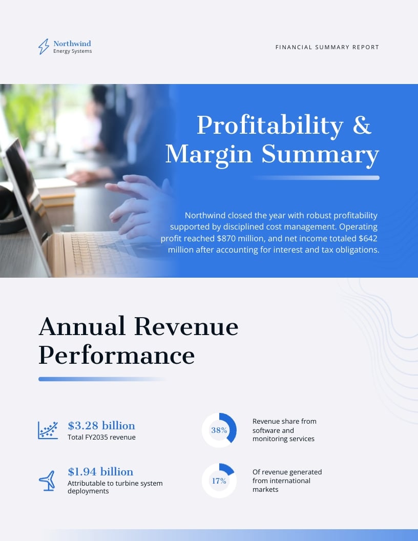 Financial Summary Report Template | Visme