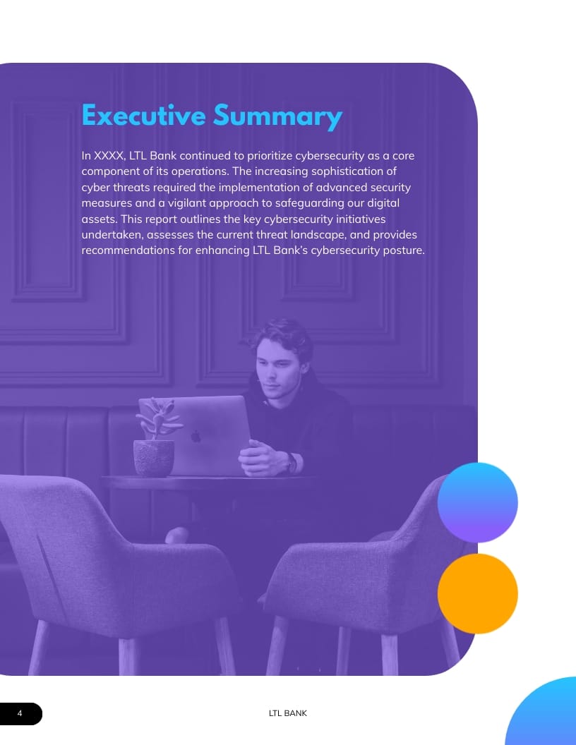 Fintech Cyber Security Report Template - Slide 4 Fintech Cyber Security Report Template - Slide 4