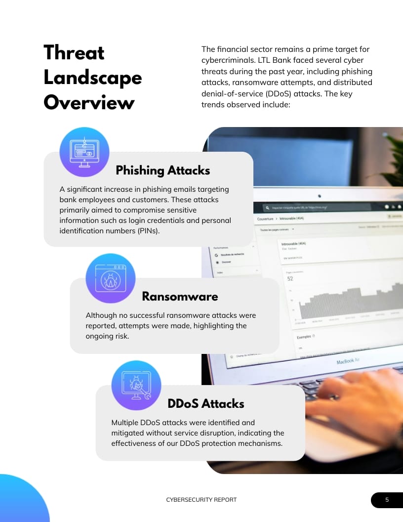 Fintech Cyber Security Report Template - Slide 5 Fintech Cyber Security Report Template - Slide 5