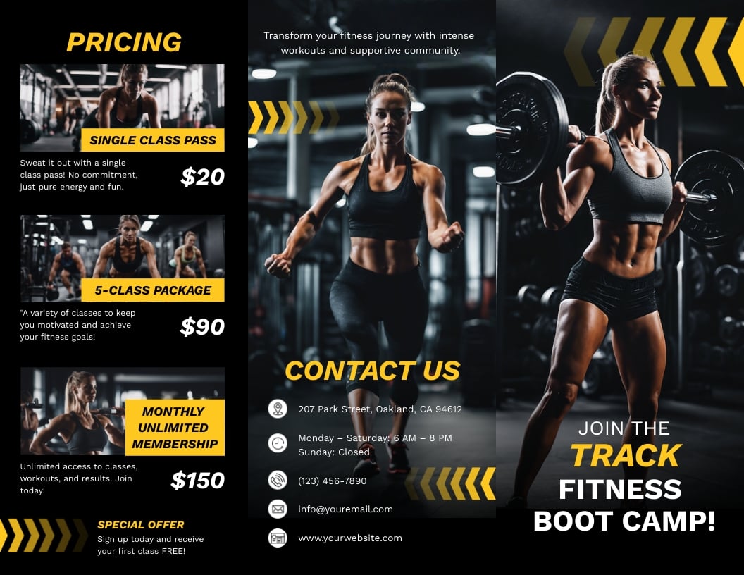 Fitness Event Planner Brochure Template