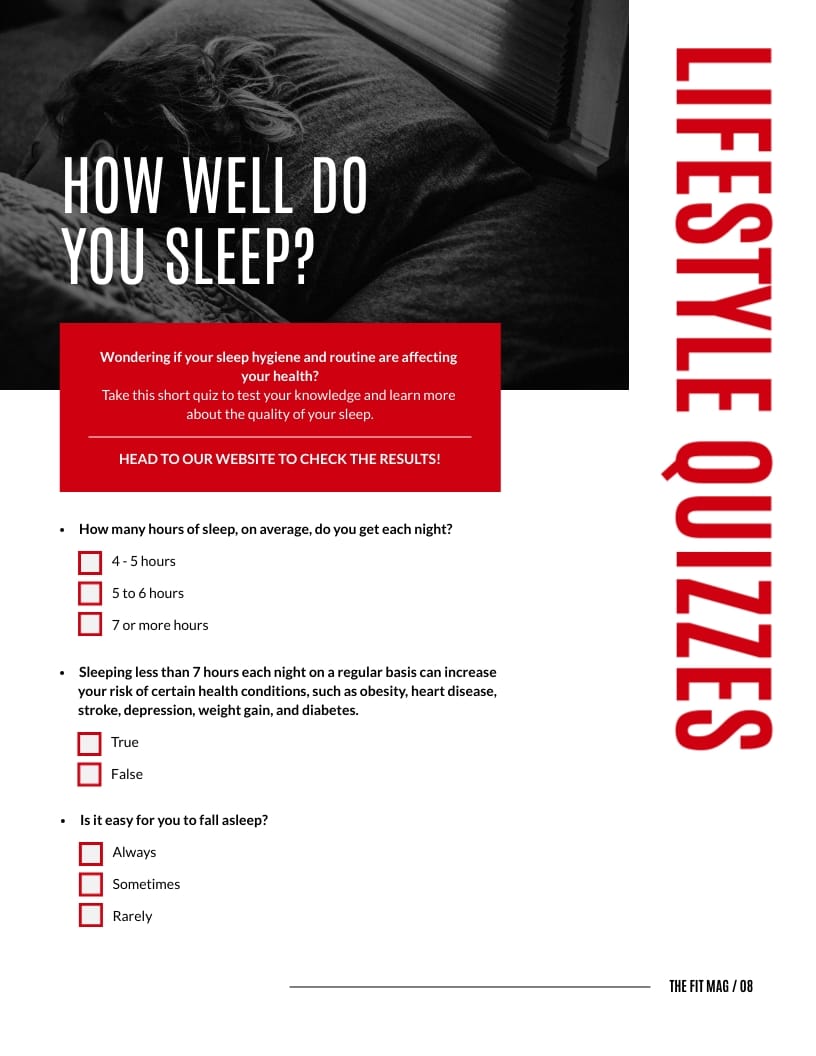 Fitness Magazine Template - Slide 8 Fitness Magazine Template - Slide 8