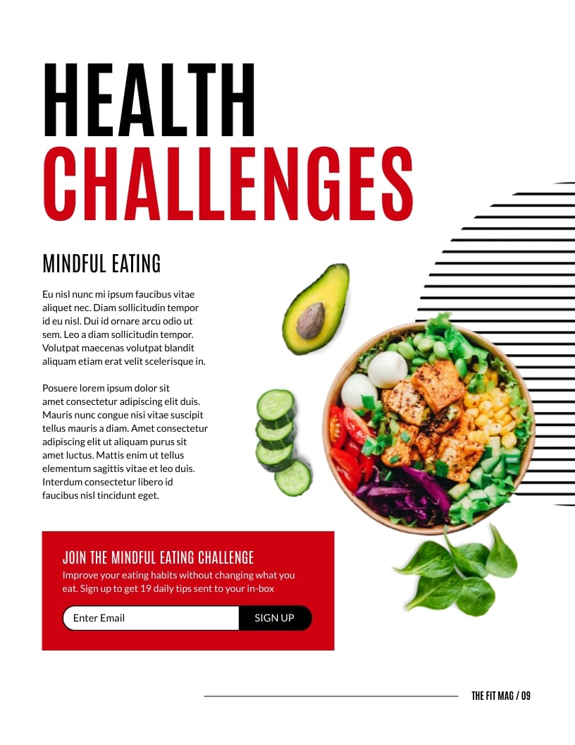 Fitness Magazine Template - Slide 9 Fitness Magazine Template - Slide 9