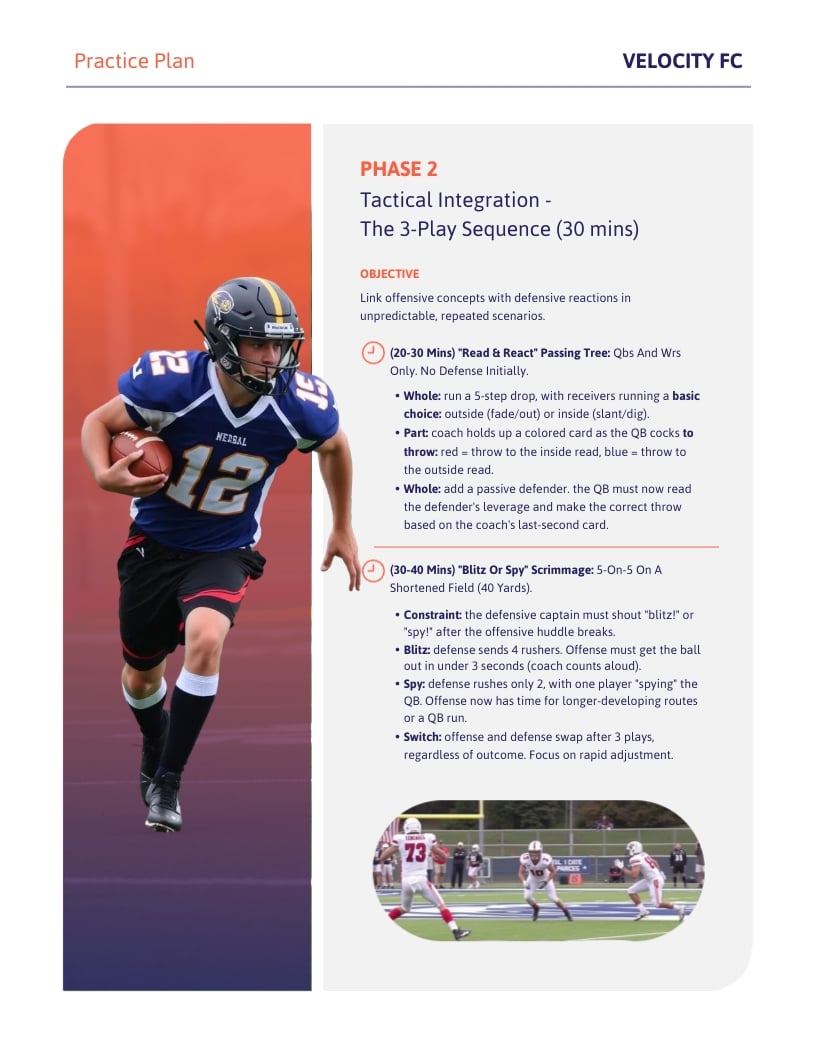 Flag Football Practice Plan Template | Visme