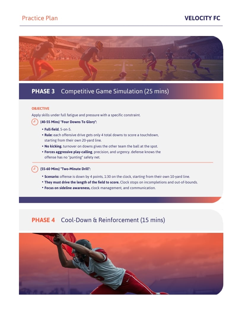 Flag Football Practice Plan Template | Visme