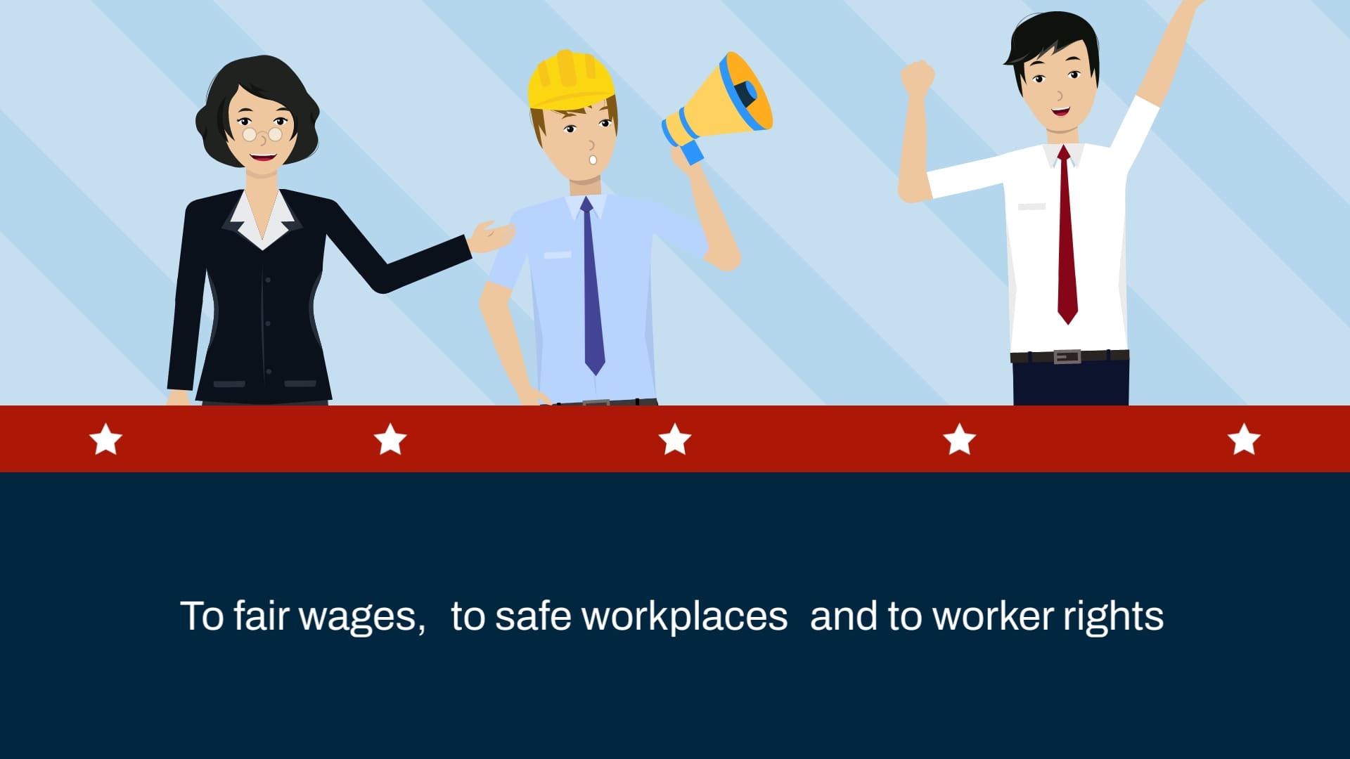 Flat Labor Day Greeting Card Template