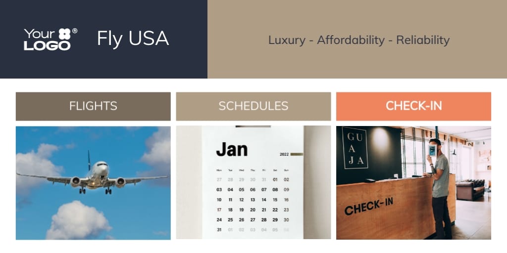 Flight Booking Platform Website Header Template