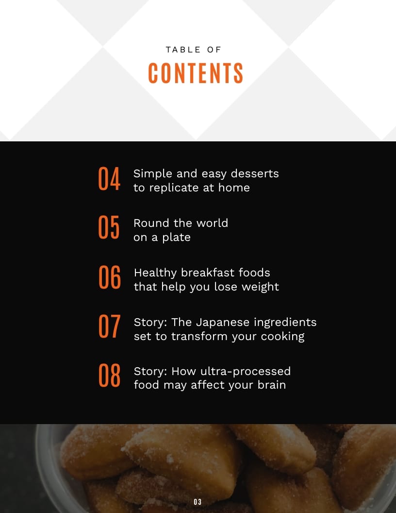 Food Magazine Template - Slide 4 Food Magazine Template - Slide 4