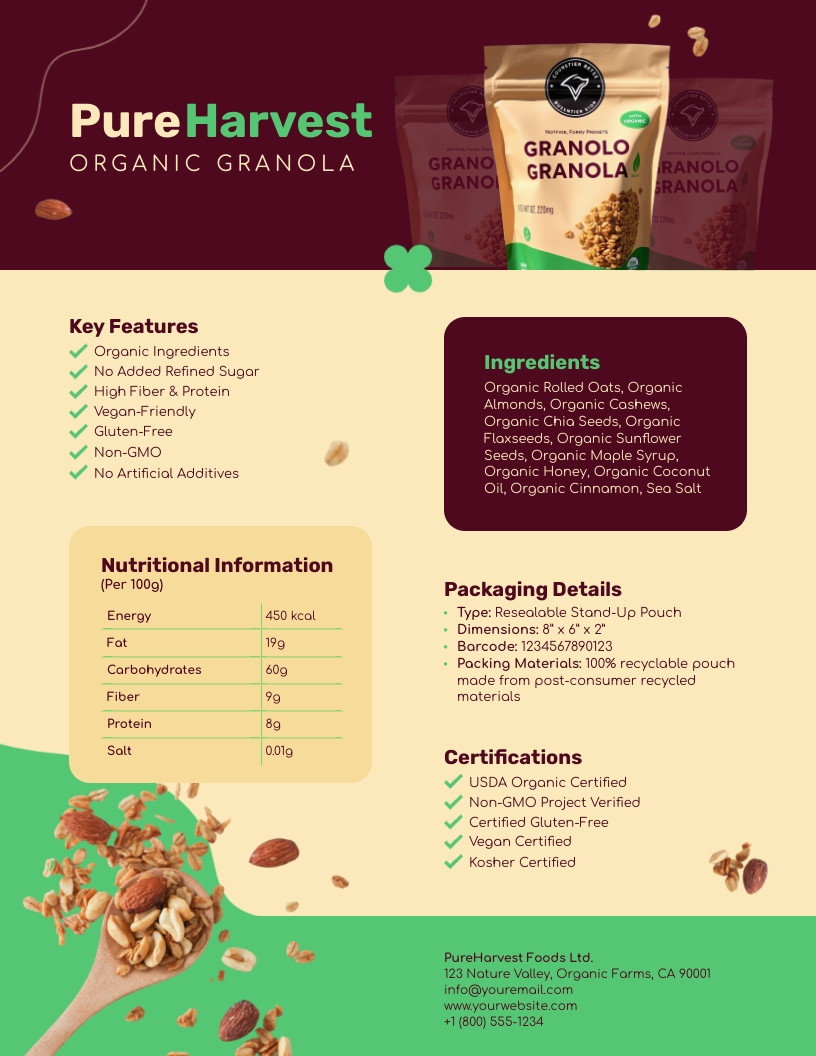 Free Spec Sheet Templates Visme