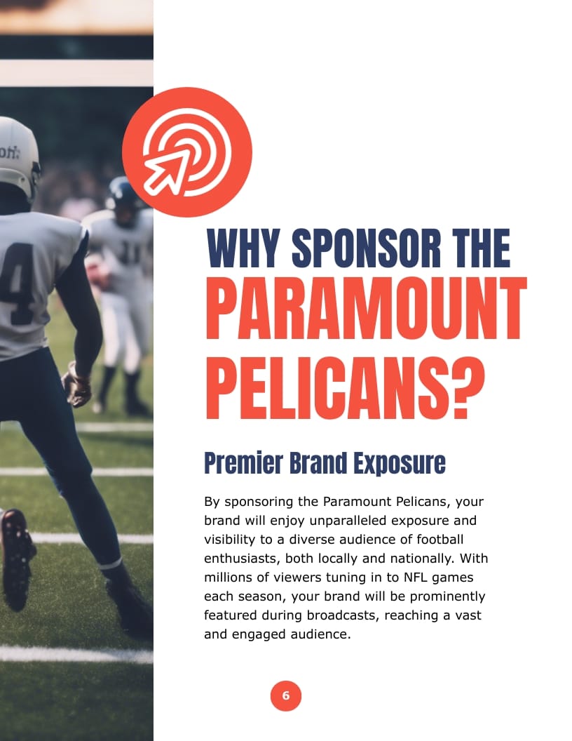 Football Sponsorship Proposal Template - Slide 6 Football Sponsorship Proposal Template - Slide 6