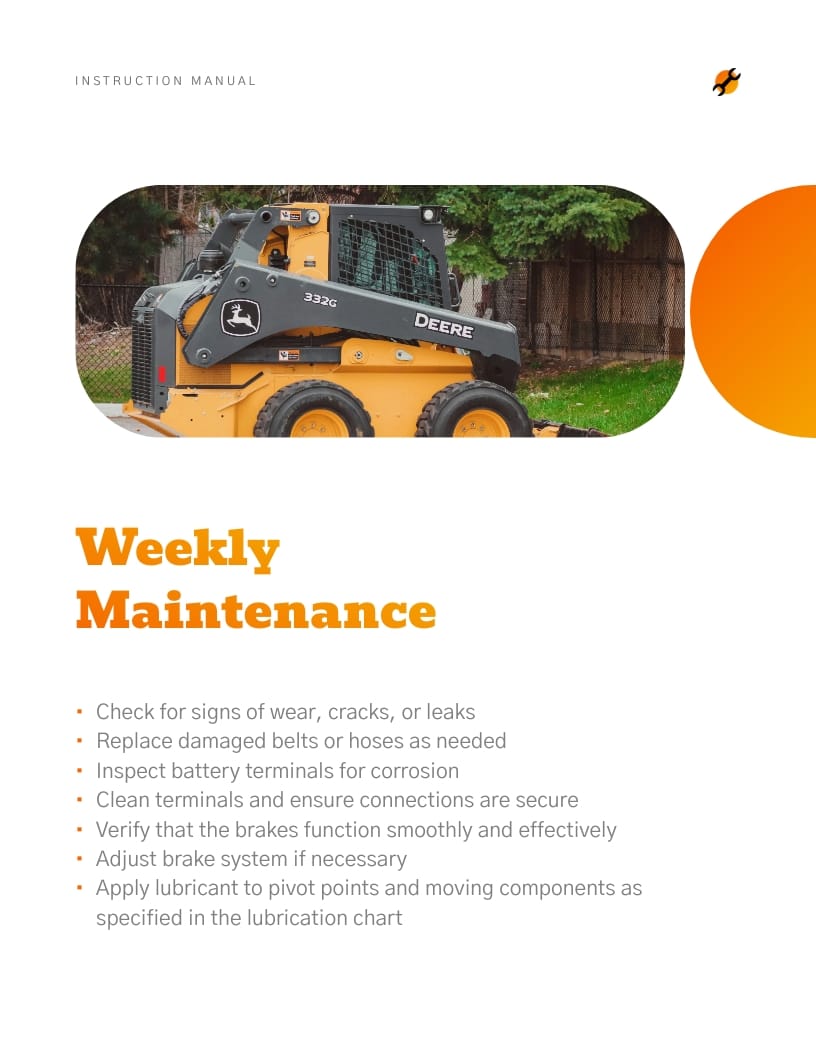 Forklift Maintenance Instruction Manual Template - Slide 6 Forklift Maintenance Instruction Manual Template - Slide 6