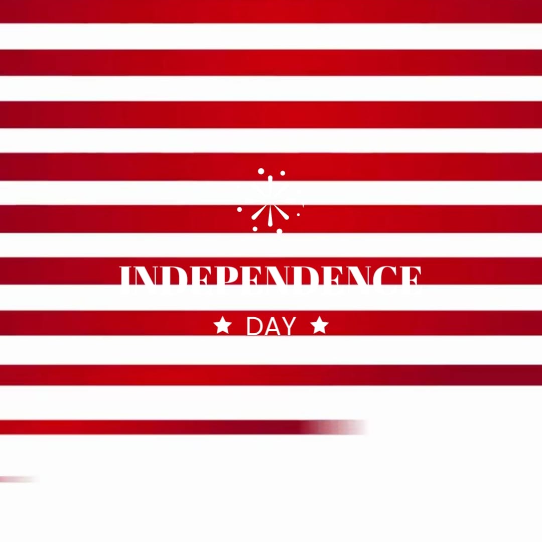 Fourth of July Greeting Card Square Template