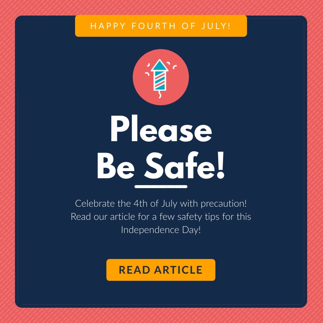 Fourth of July Safety Animated Square Template