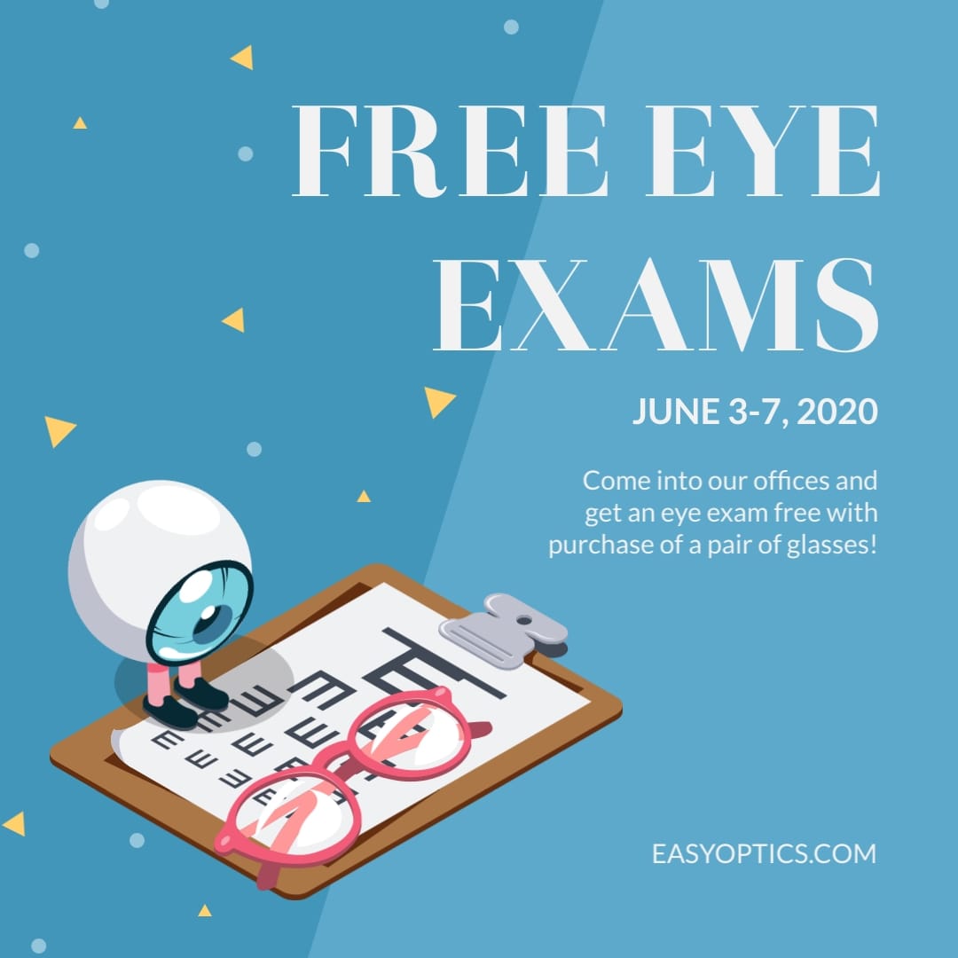 Free Eye Exams Animated Square Template
