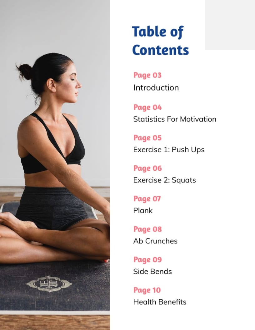 Free Hand Exercise Fitness Ebook Template Visme