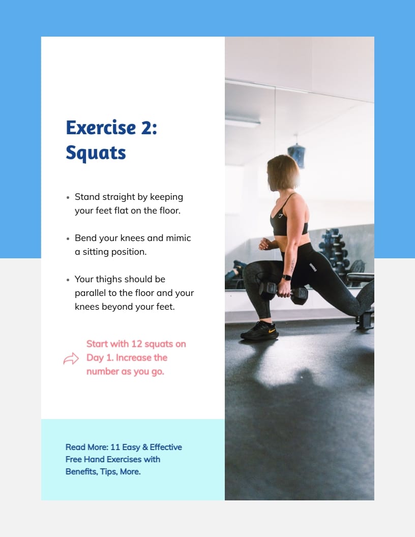 Free Hand Exercise Fitness Ebook Template Visme