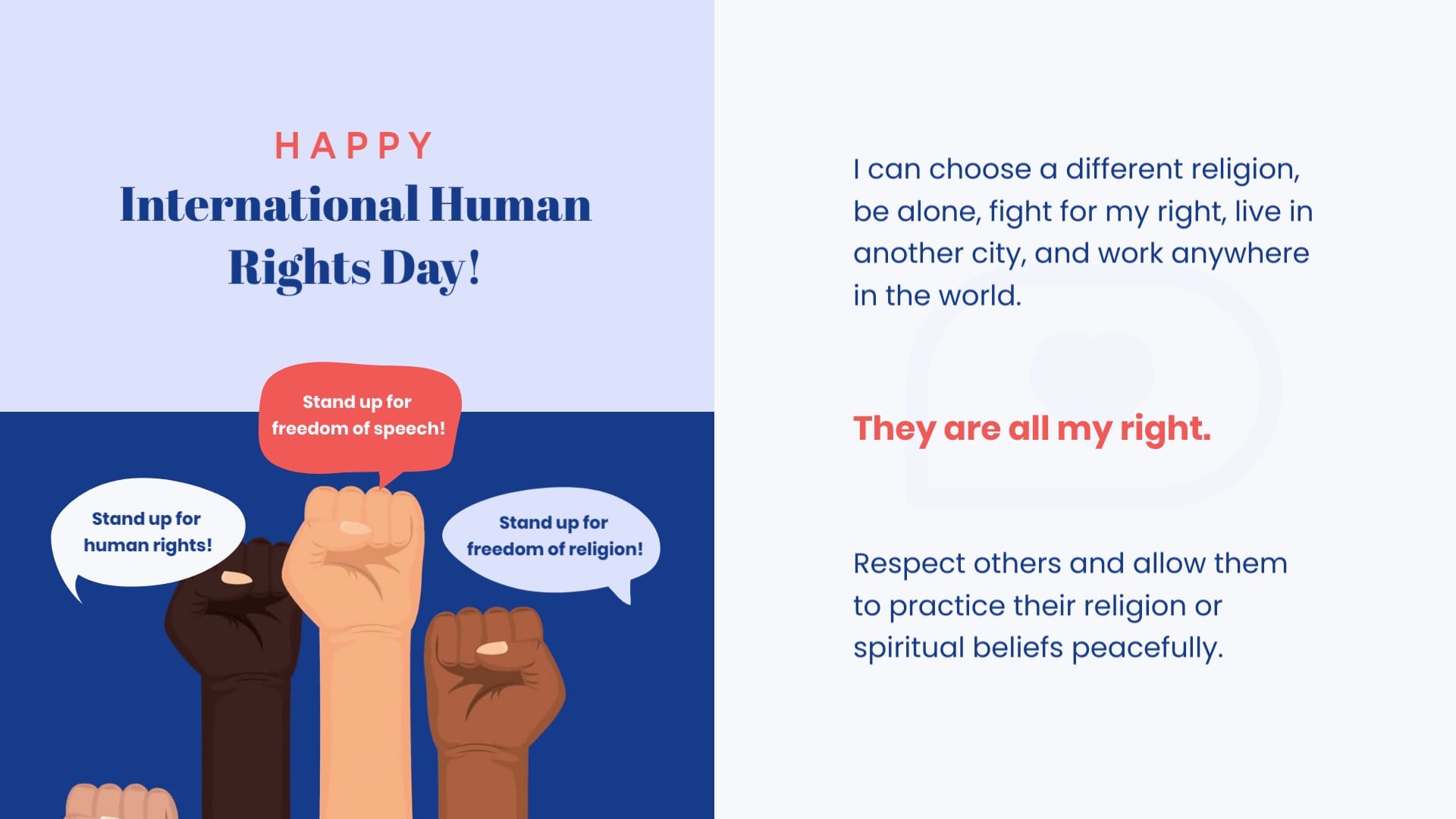 Freedom and Dignity Human Rights Greeting Card Template