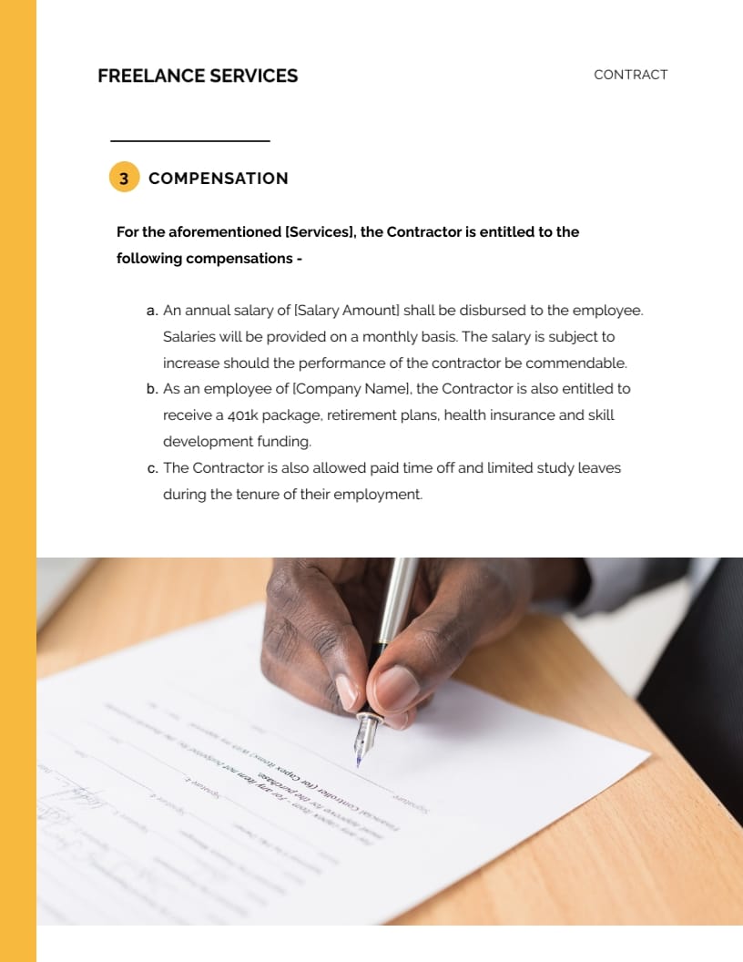 Freelance Services Contract Template - Slide 4 Freelance Services Contract Template - Slide 4