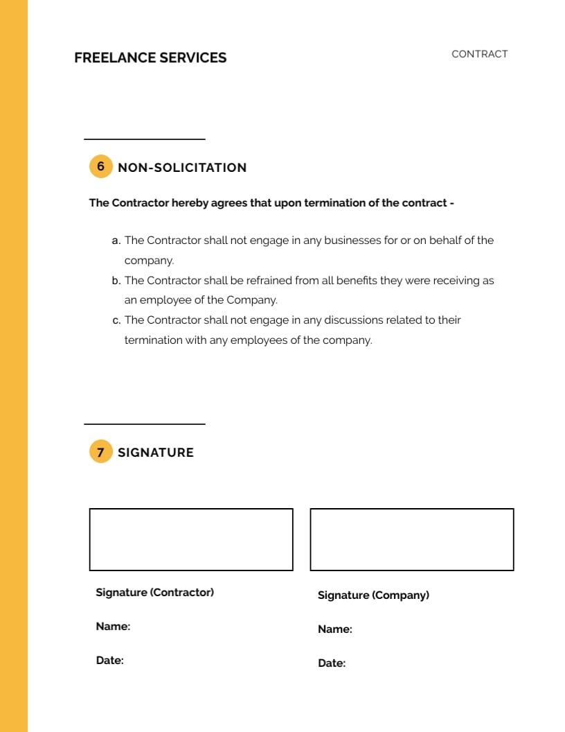 Freelance Services Contract Template - Slide 6 Freelance Services Contract Template - Slide 6
