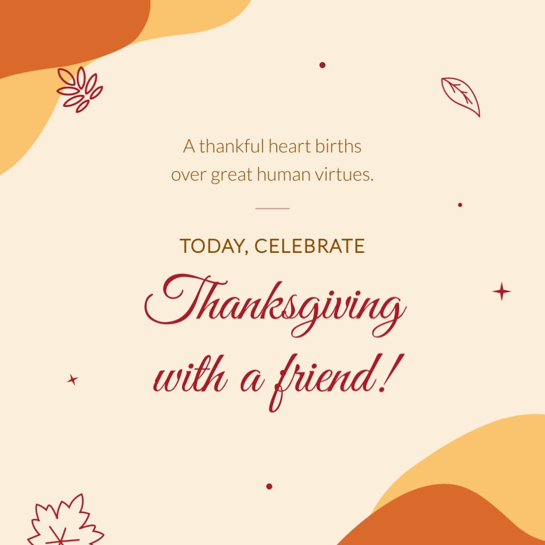 Friendly Thanksgiving Day Greeting Card Square Template