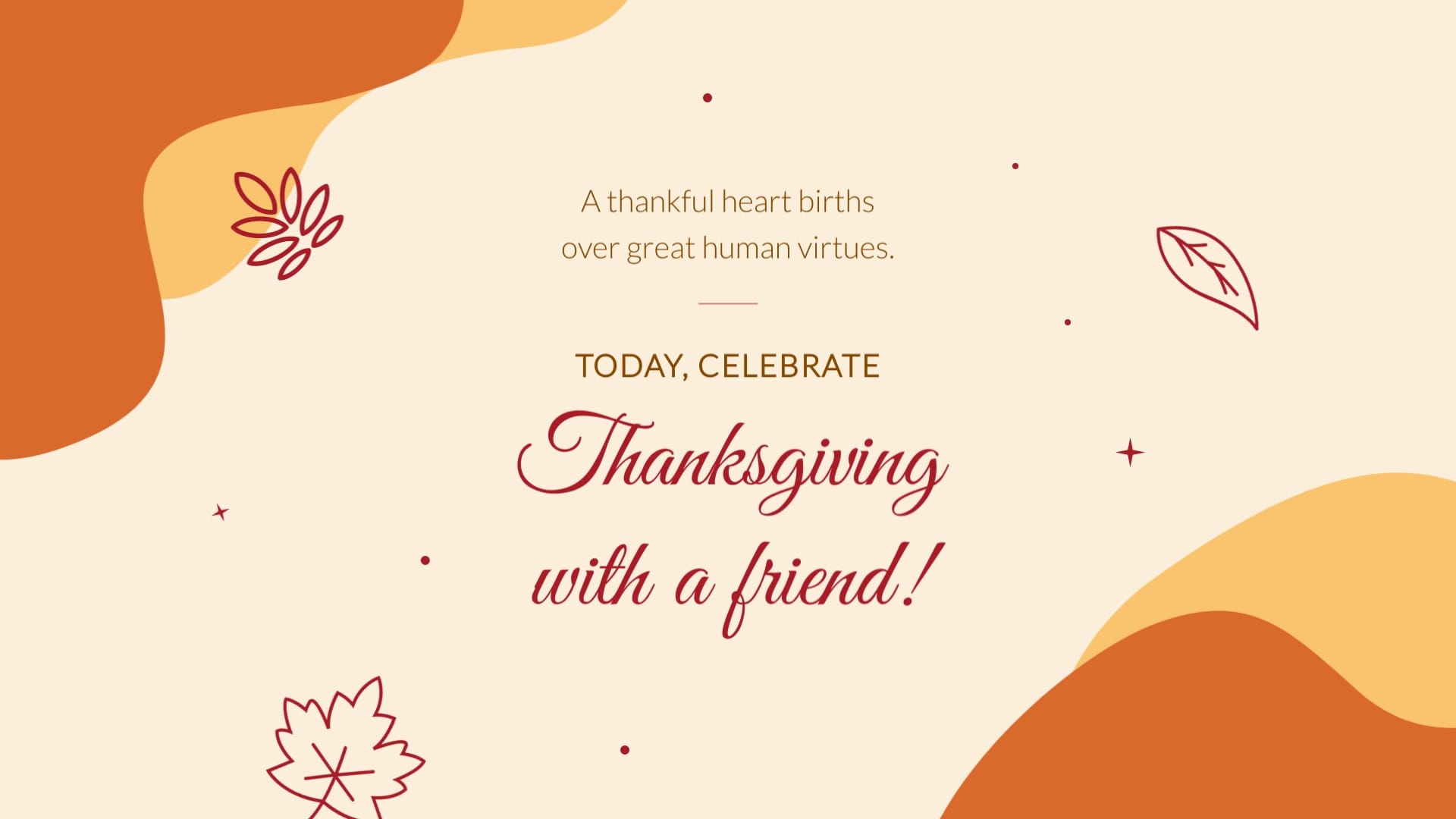 Friendly Thanksgiving Day Greeting Card Template