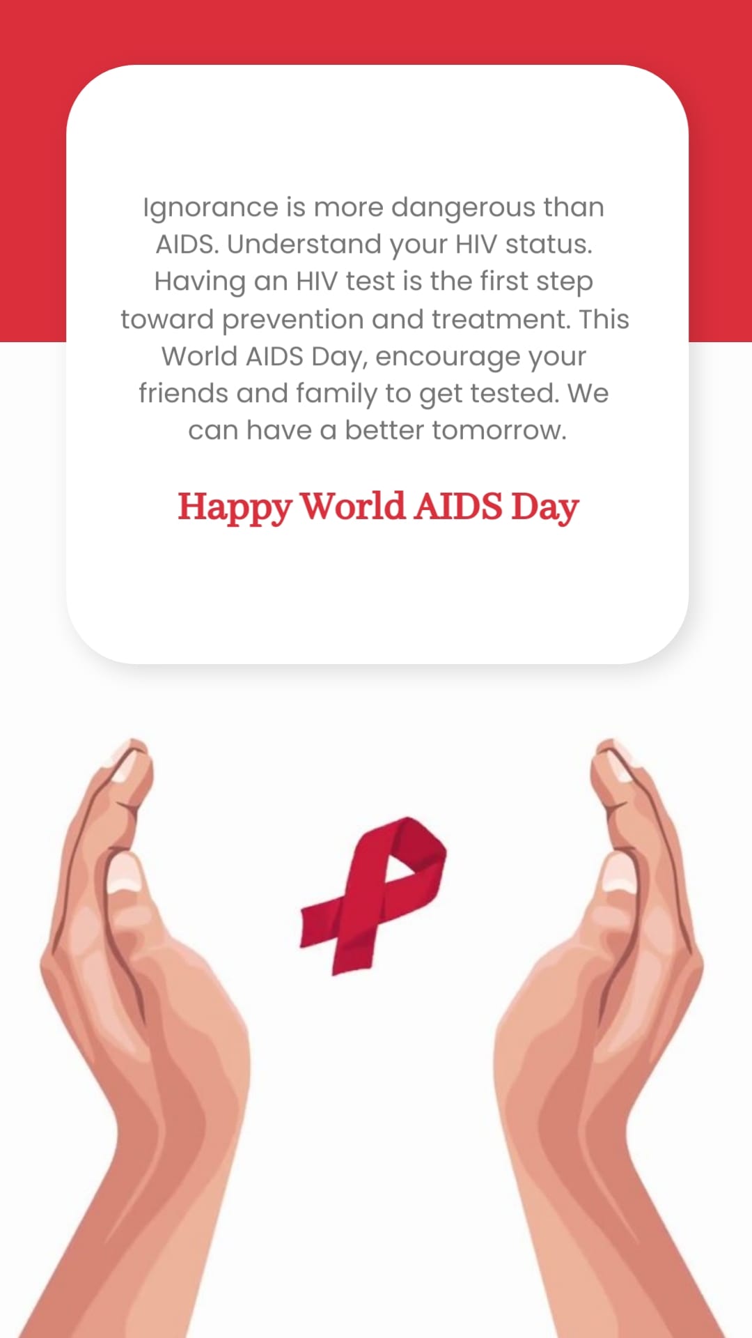 Friends and Family World AIDS Day Greeting Card Vertical Template