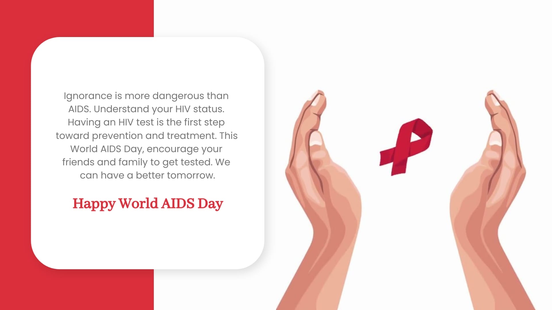 Friends and Family World AIDS Day Greeting Card Template