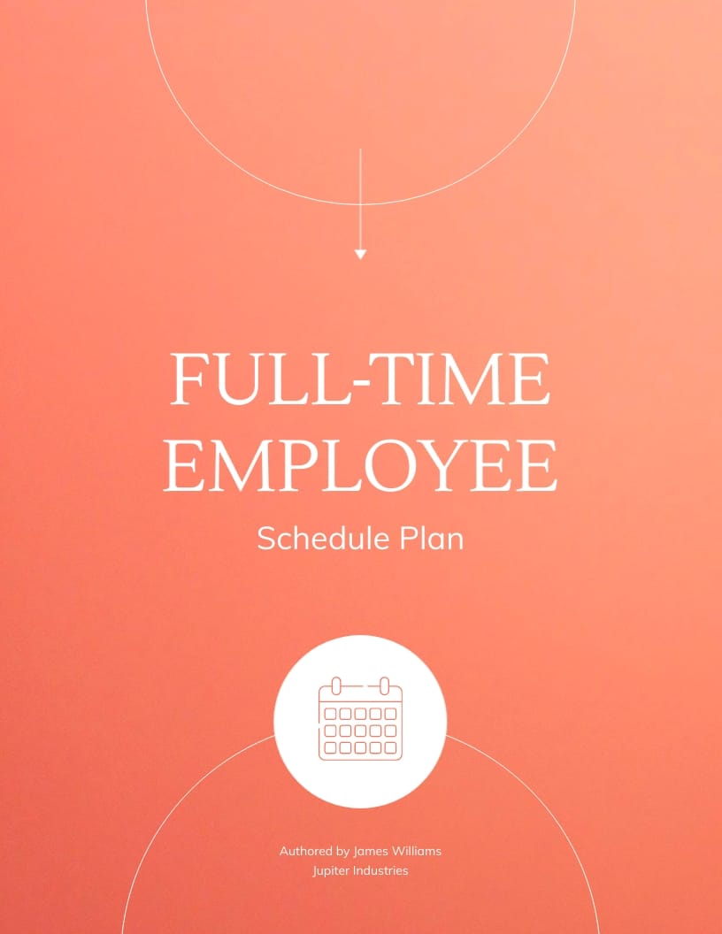 Full Time Employee Schedule Plan Template