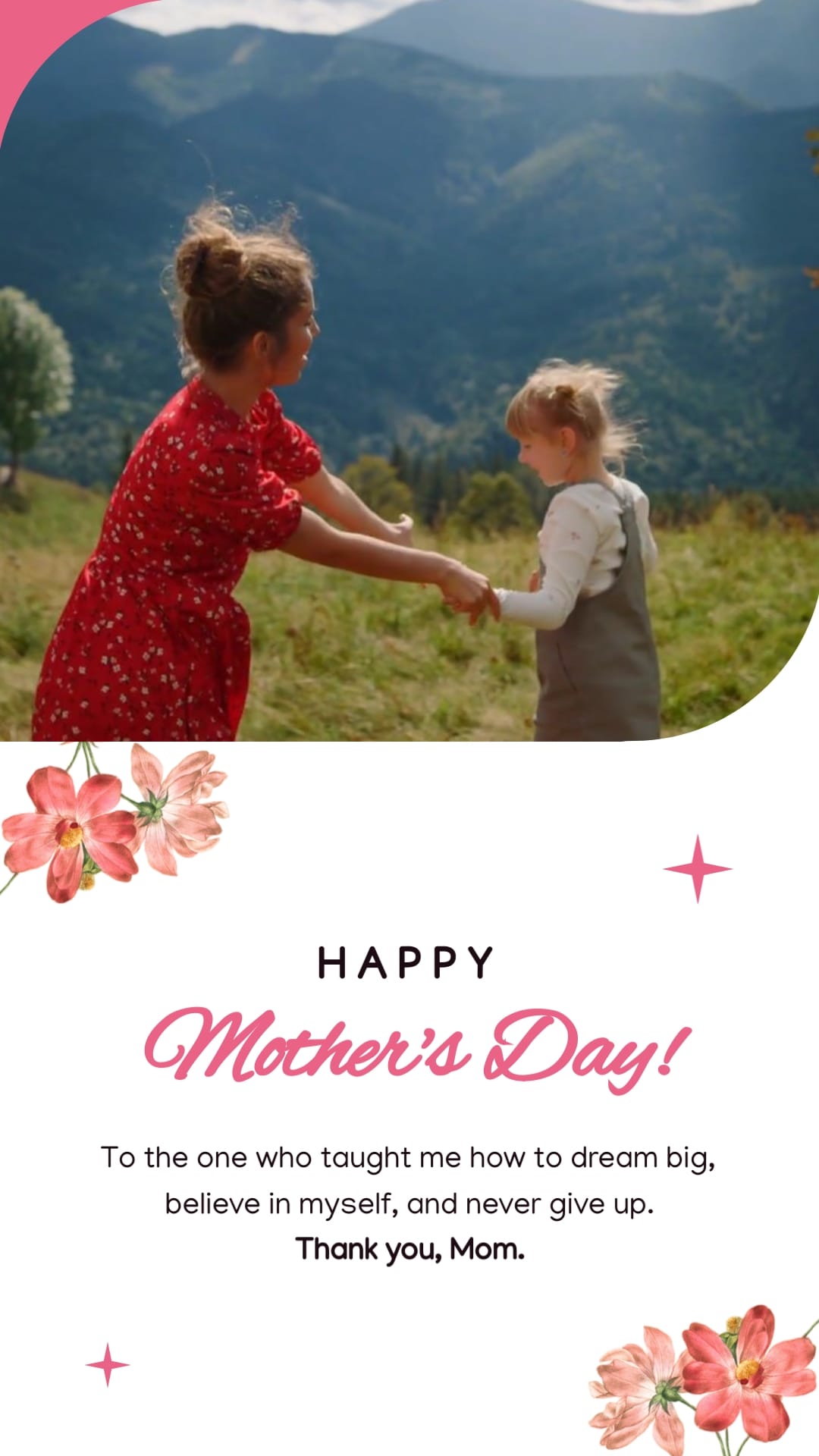 Fun Mothers Day Greeting Card Vertical Template