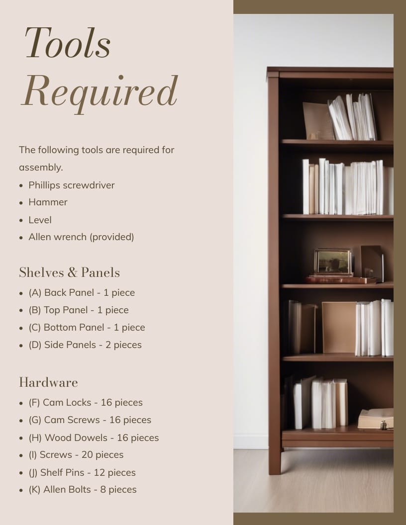 Furniture Assembly Instruction Manual