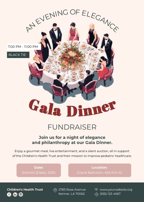 Gala Dinner Fundraiser Flyer Template Gala Dinner Fundraiser Flyer Template