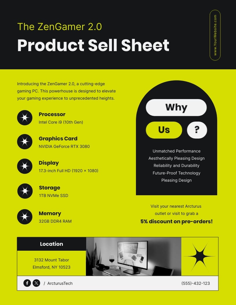 Gaming Product Sell Sheet Template