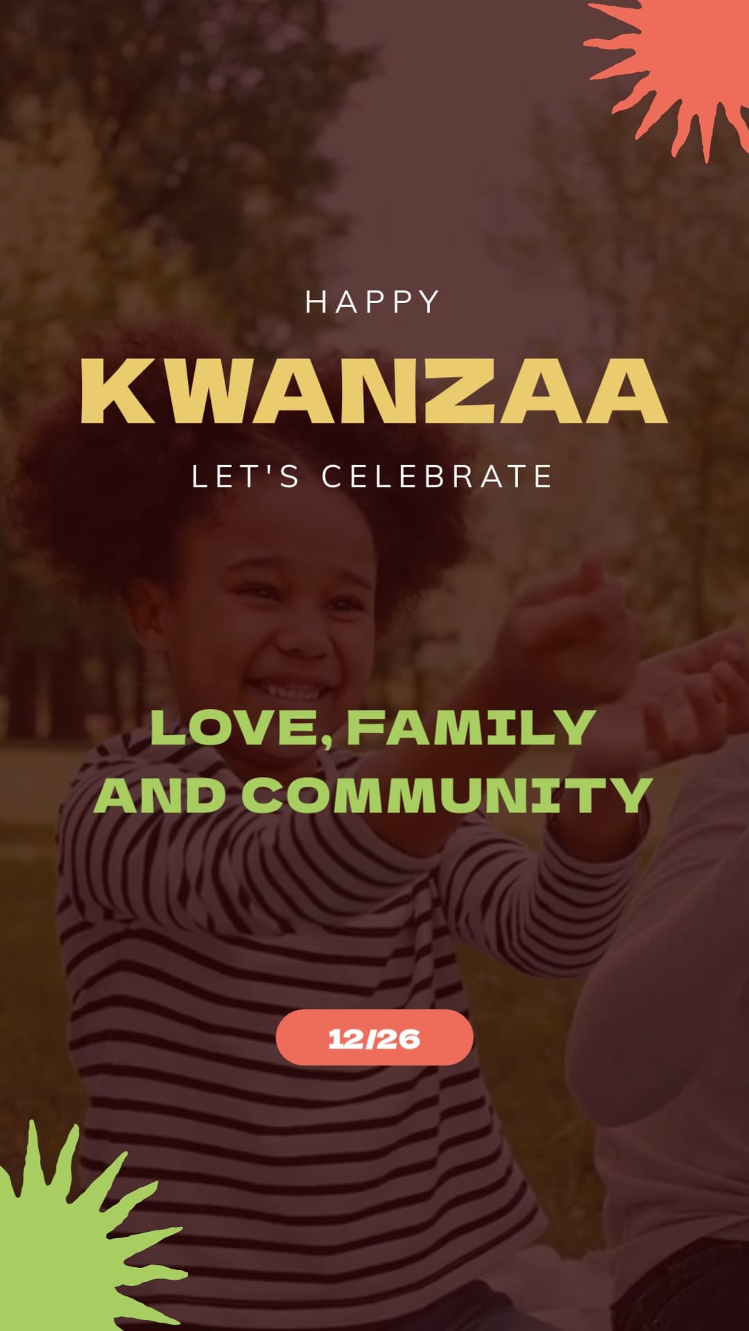 General Kwanzaa Greeting Card Vertical Template