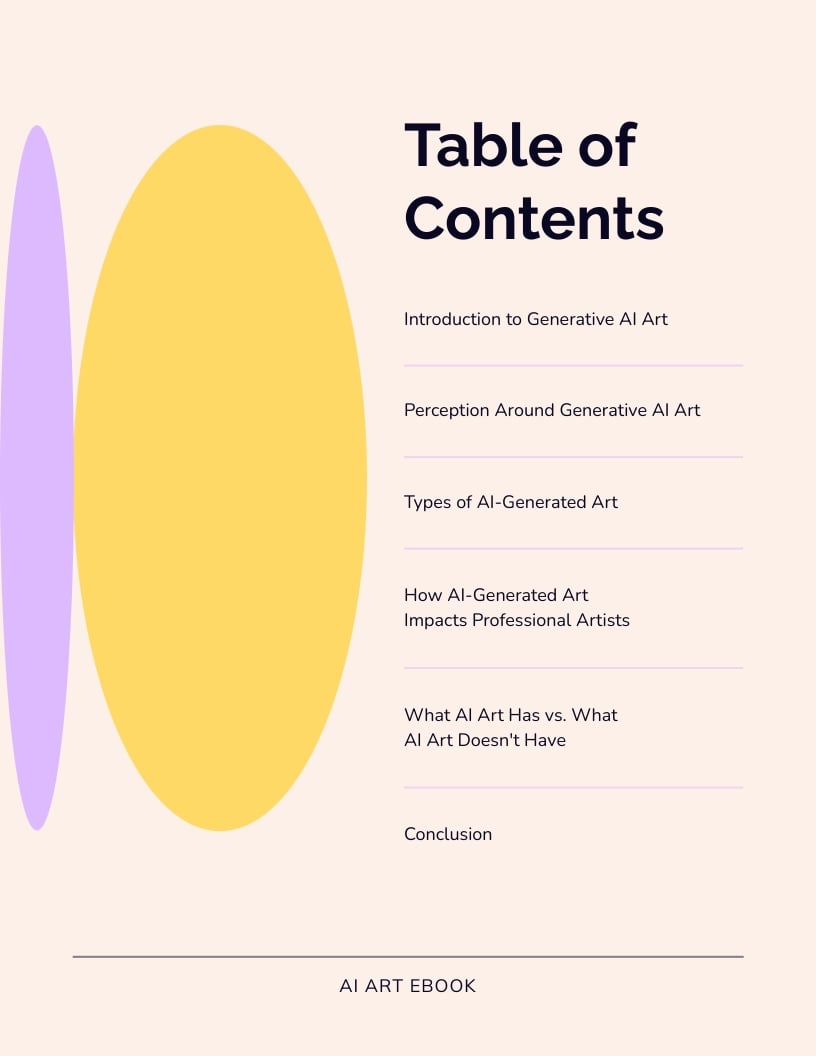 Generative AI Art Ebook Template - Slide 2 Generative AI Art Ebook Template - Slide 2