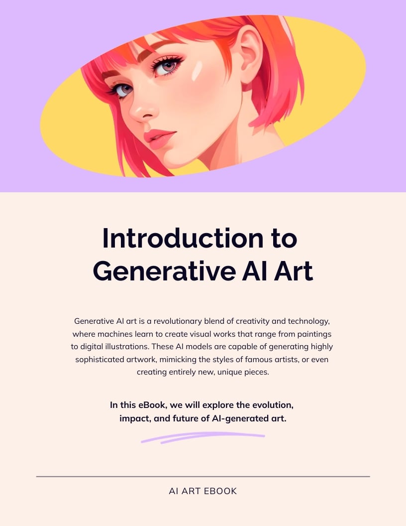 Generative AI Art Ebook Template - Slide 3 Generative AI Art Ebook Template - Slide 3