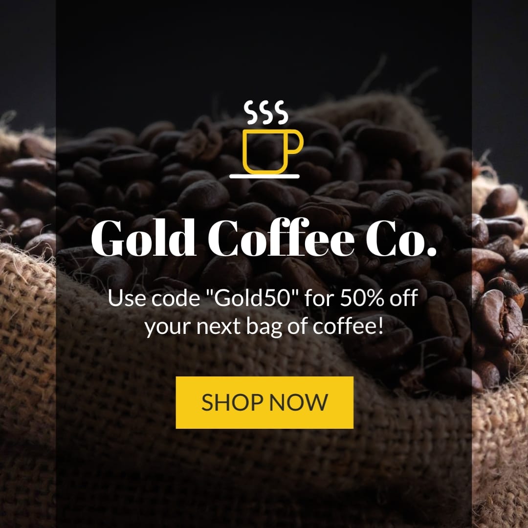 Gold Coffee Co Square Template