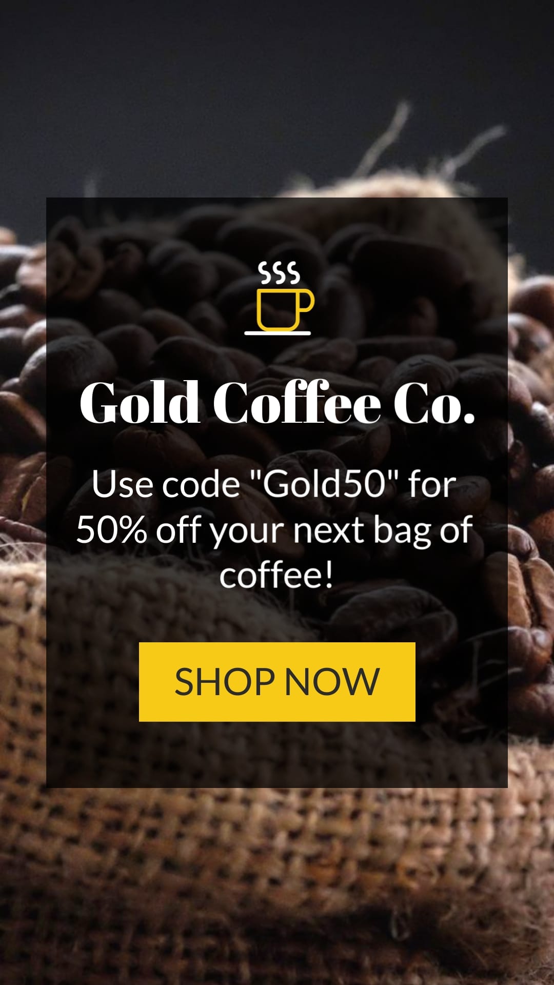 Gold Coffee Co Vertical Template