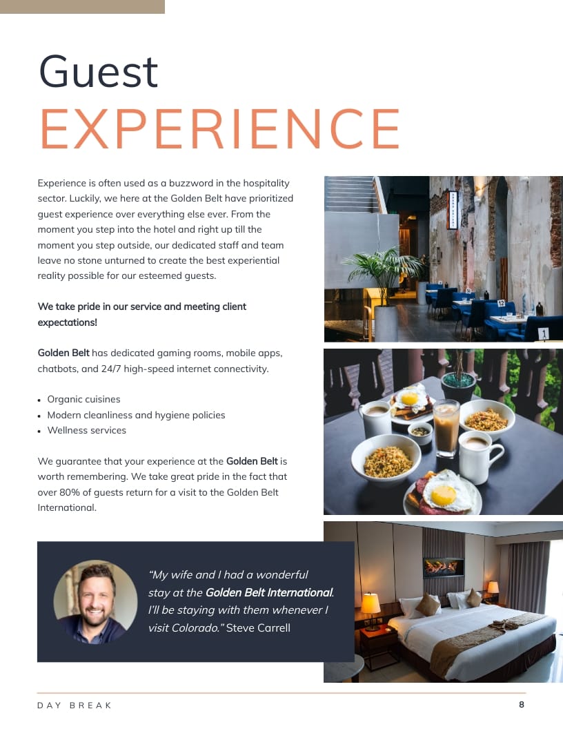 Golden Belt International Hotel Magazine Template - Slide 10 Golden Belt International Hotel Magazine Template - Slide 10