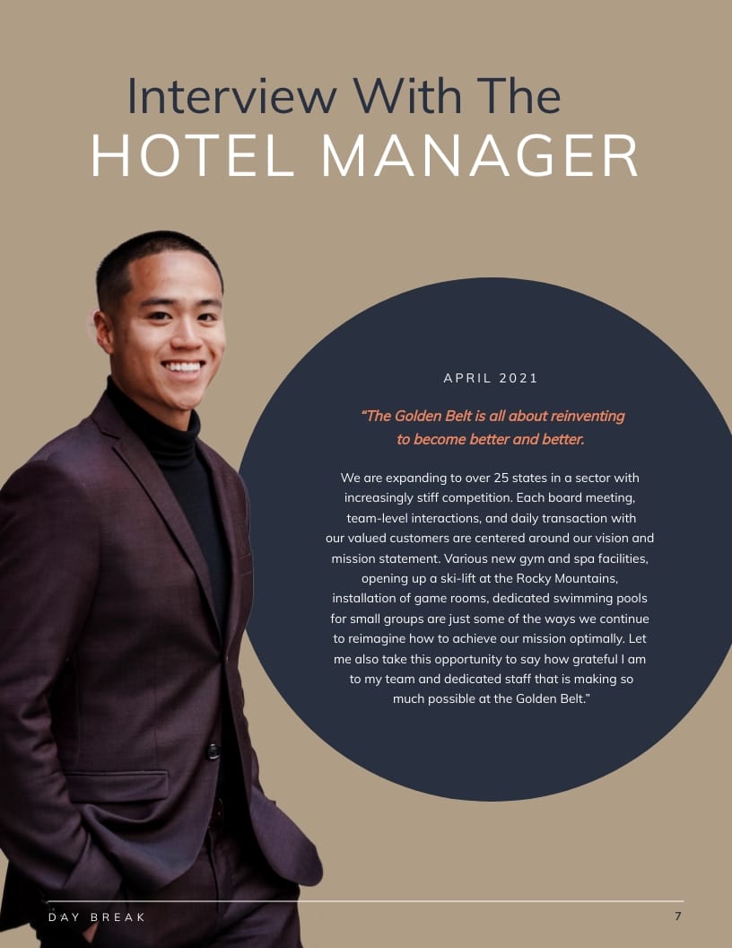 Golden Belt International Hotel Magazine Template - Slide 9 Golden Belt International Hotel Magazine Template - Slide 9