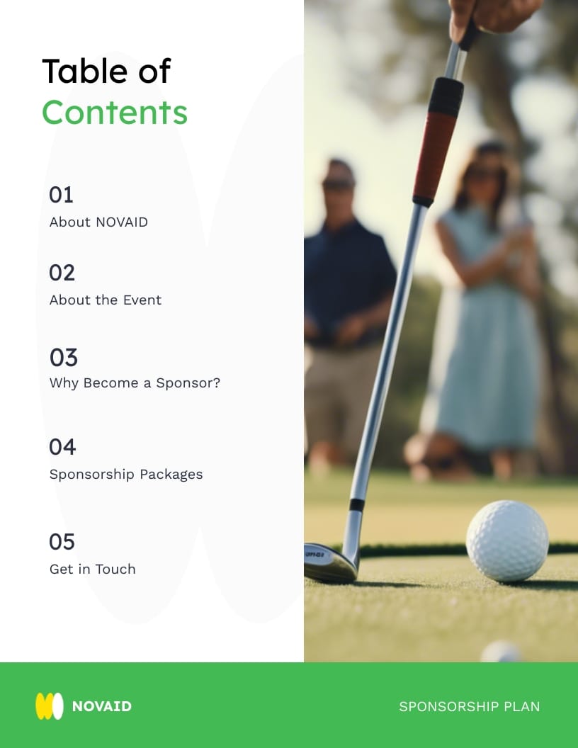 Golf Charity Sponsorship Packages Plan